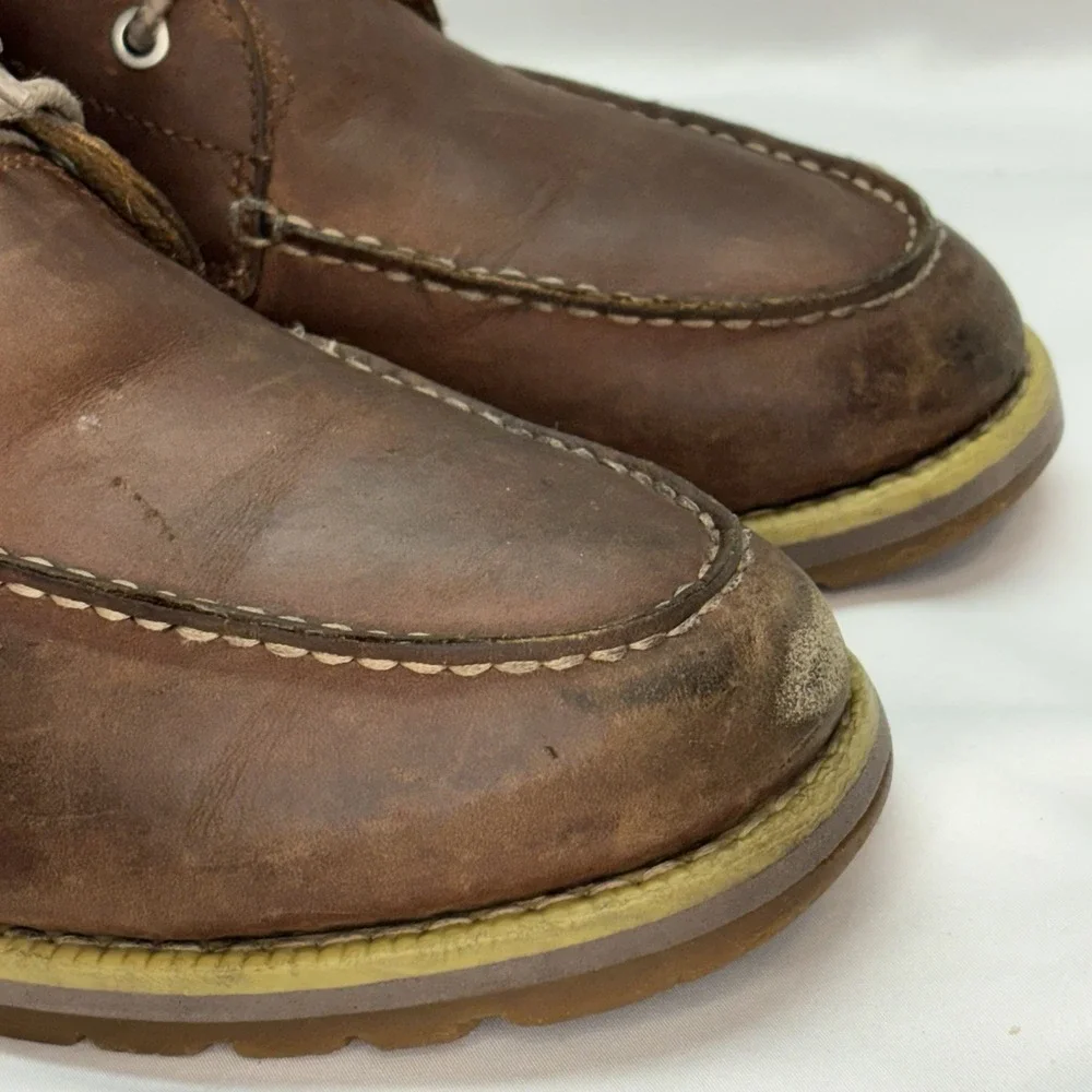 Timberland Redwood Falls Moc Toe Boots Mens 9 Rust Brown Waterproof Leather